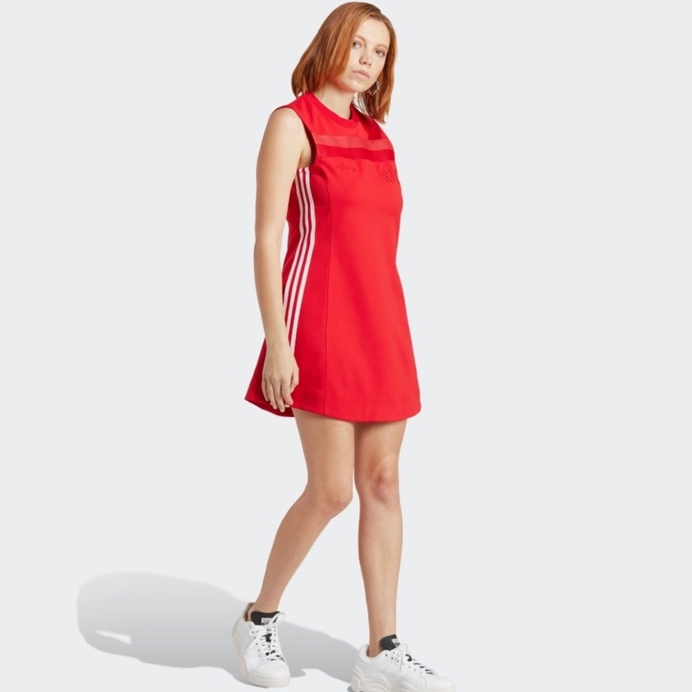 NWT ADIDAS Originals Women's 83-C Dress, RED 10 “blue version”